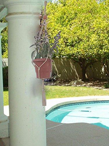 Spiral Beaded Macrame Indoor Plant Holder Handmade by Women Artisans