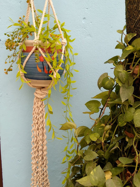 Crown Knot Macrame Plant Holder Handmade by Women Artisans