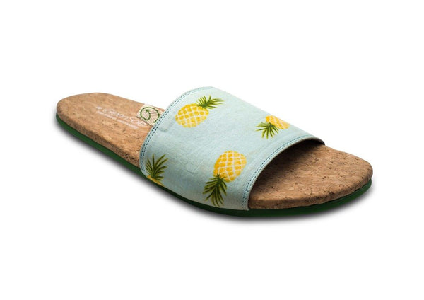 Greensole Light Pineapple Print Recycled Slippers (Men)