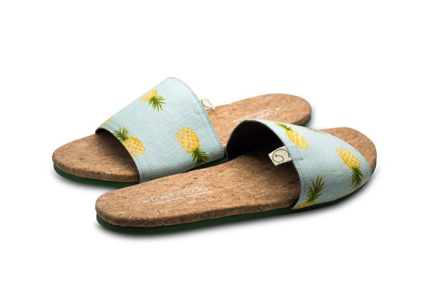 Greensole Light Pineapple Print Recycled Slippers (Men)