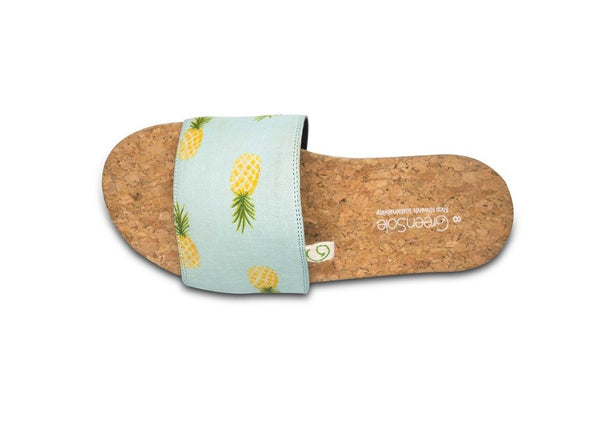 Greensole Light Pineapple Print Recycled Slippers (Men)