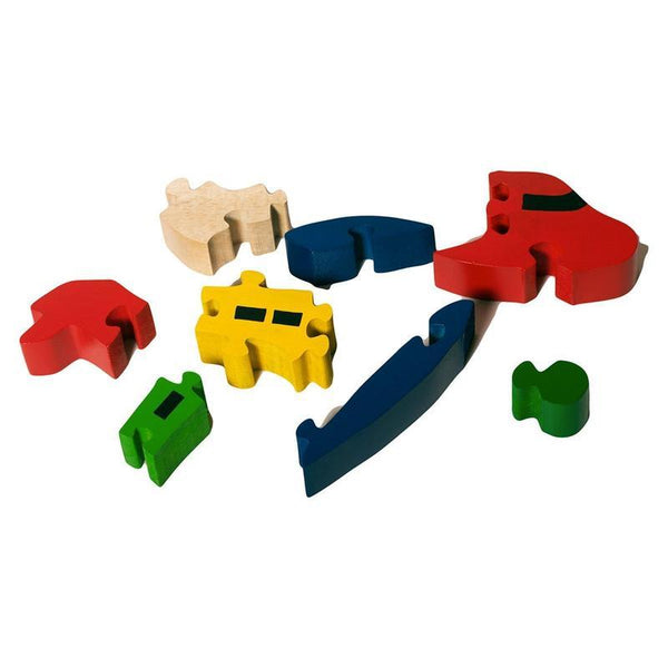 Wooden Aeroplane 3D Chunky 8-Piece Jigsaw Puzzle - 100% Safe, Natural & Eco-friendly