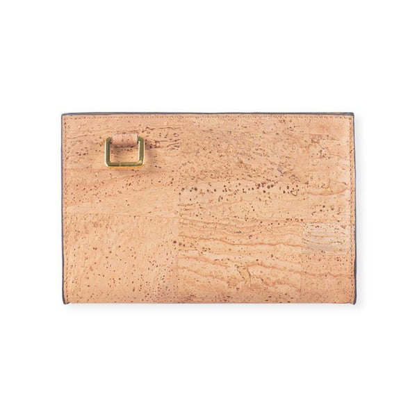 Cork Fabric Palm Clutch Bag - Natural