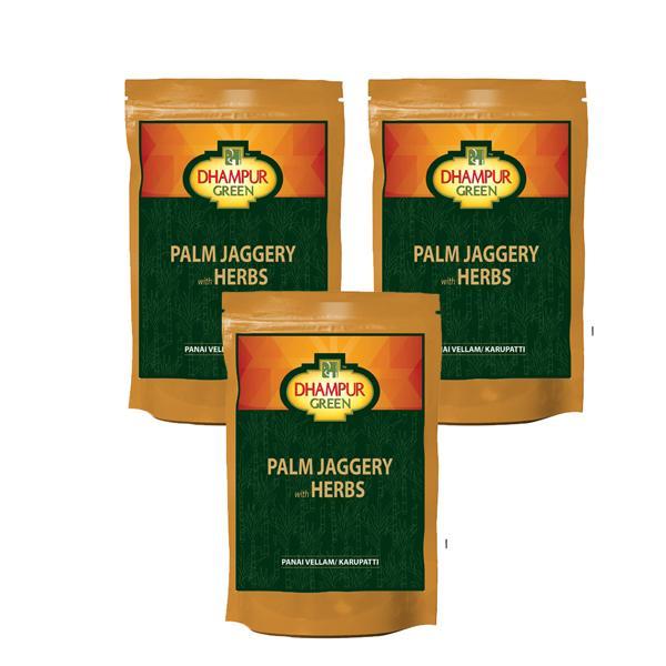 Palm Jaggery with Herbs with Natural Jaggery ( Pack of 3 ), 150 gm