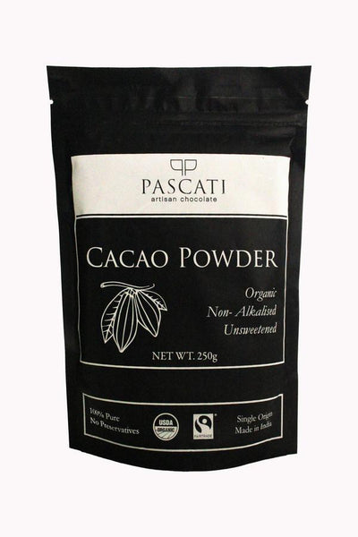 Organic and Fairtrade Unsweetened Cacao Powder, 250g