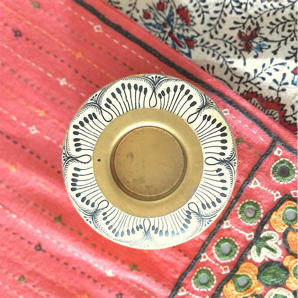 Handpainted  Pattachitra Tealight Holder ( Single Flower Design)