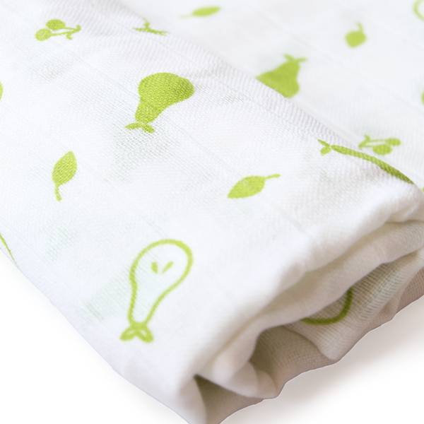 Organic Muslin Swaddle (Pear)
