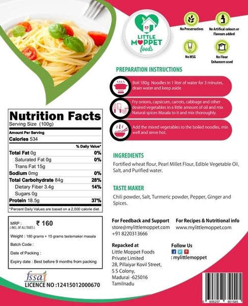 Bajra/Kambu (Pearl Millet) Noodles, 180g