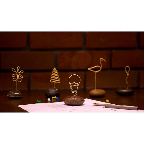 Handmade Pebble Paperweight  (Light Bulb)- Set of 5
