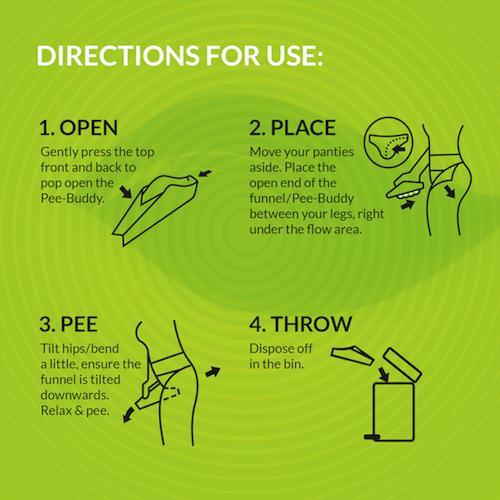 PeeBuddy - Disposable, portable female urination device