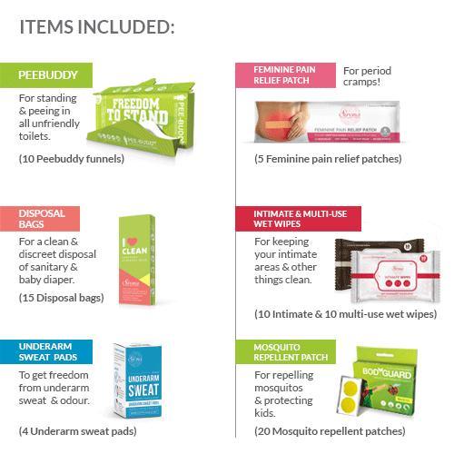 PeeBuddy Premium Travel Hygiene Kit For Her