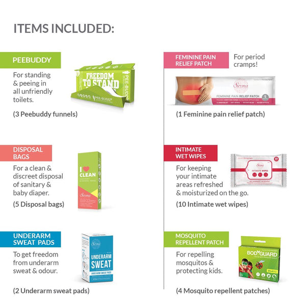 PeeBuddy Standard Travel Hygiene Kit For Her