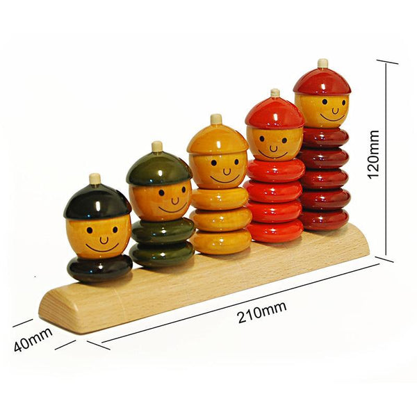 Peppy Five - Hand-Crafted Wooden Multicolour Counting Toy