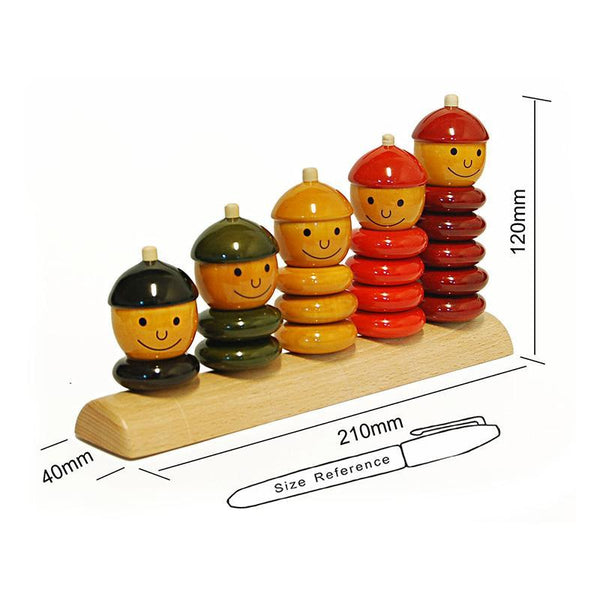 Peppy Five - Hand-Crafted Wooden Multicolour Counting Toy