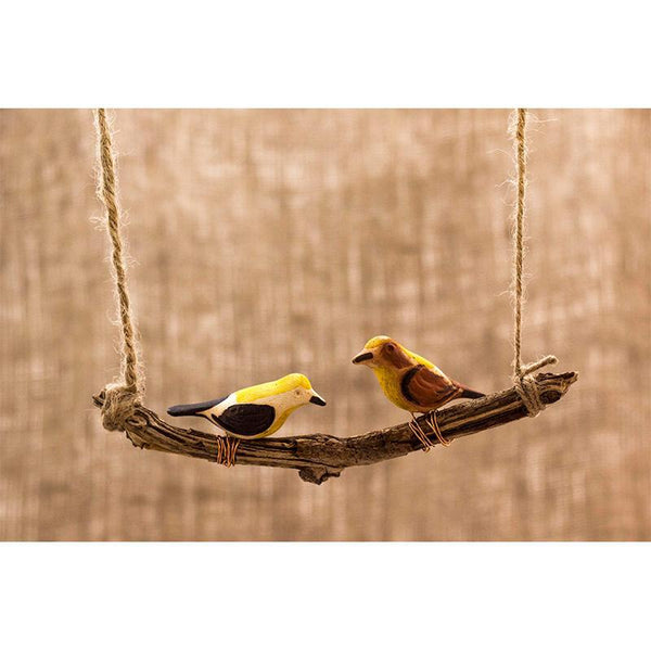 Handmade Wooden Bird Hanging - Baya Weavers