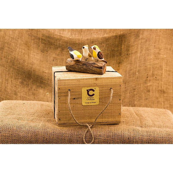 Handmade Bird Stand - House Sparrows