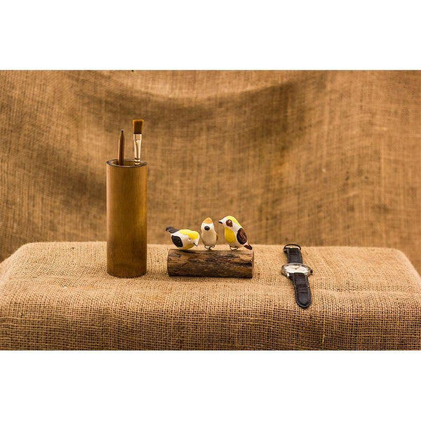 Handmade Bird Stand - House Sparrows