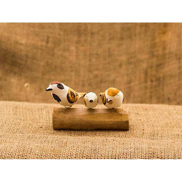 Handmade Wooden Decorative Bird Stand - House Sparrow