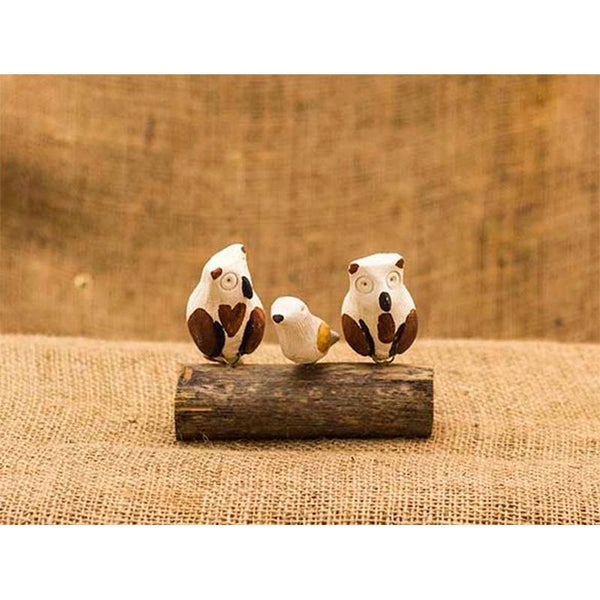 Handmade Wooden Decorative Bird Stand - Owl