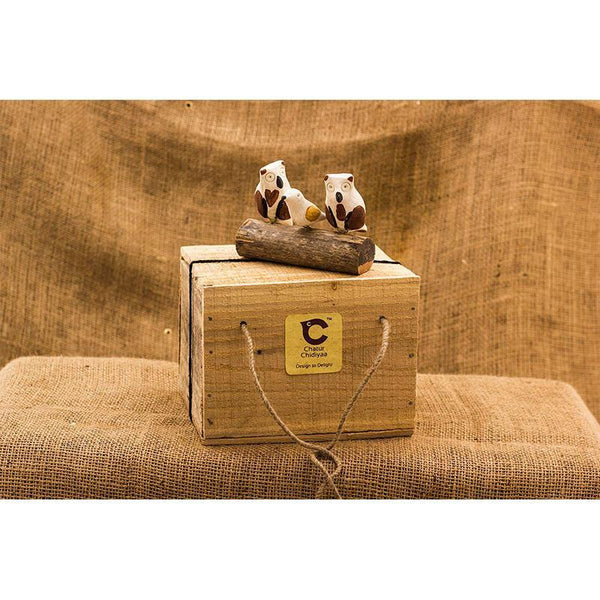 Handmade Wooden Decorative Bird Stand - Owl