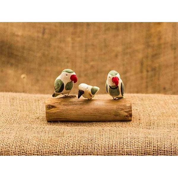 Handmade Wooden Bird Stand - Parrot