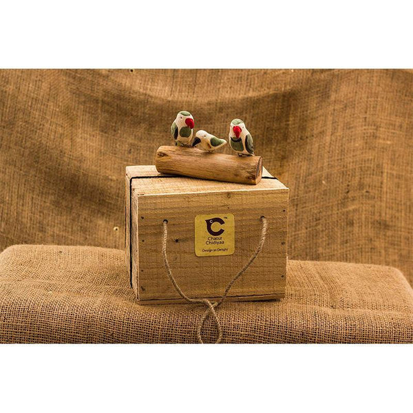 Handmade Wooden Bird Stand - Parrot