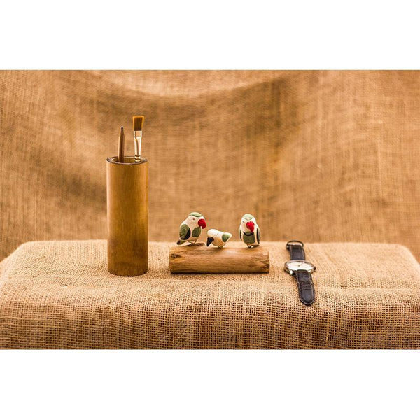 Handmade Wooden Bird Stand - Parrot