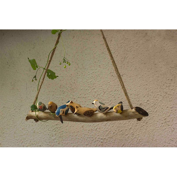 Handmade Wooden Bird Hanging - Assorted Small