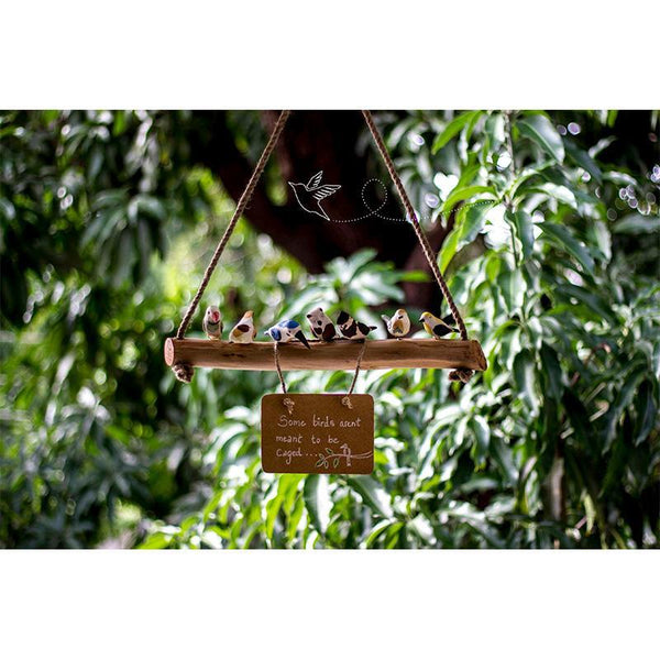 Handmade Wooden Bird Hanging - Assorted Small