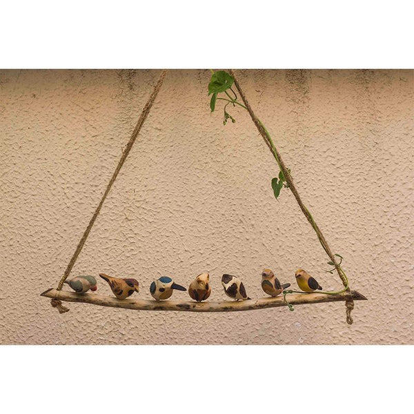 Handmade Wooden Bird Hanging - Assorted Small
