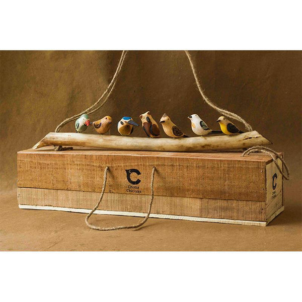Handmade Wooden Bird Hanging - Assorted Small