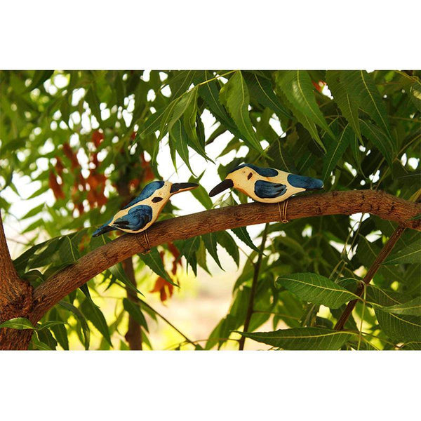 Handmade Wooden Bird Hanging - Kingfishers