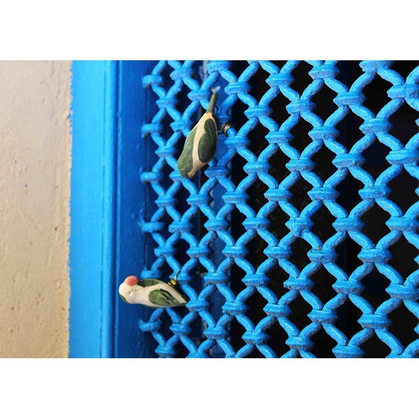 Handmade Wooden Bird Hanging - Parrots