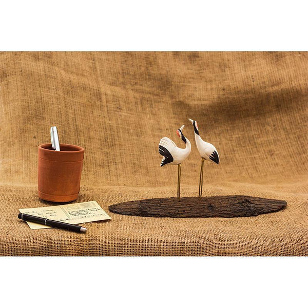 Handmade Bird Stand Made by Local Artisans - Sarus Crane Mount