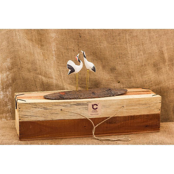 Handmade Bird Stand Made by Local Artisans - Sarus Crane Mount