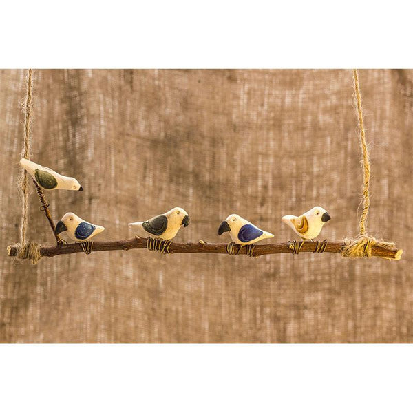 Handmade Wooden Bird Hanging - Assorted Small