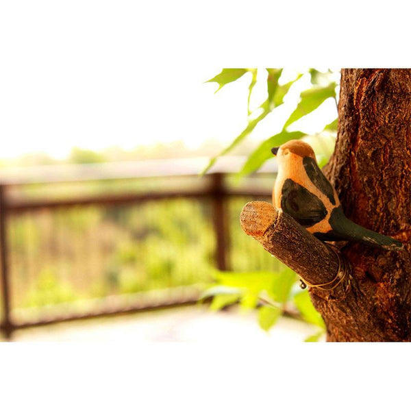 Handmade Wooden Bird Hanging  - Tailor Birds