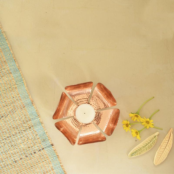 Copper Petiole Light Holder Handcrafted by Traditional Artisans