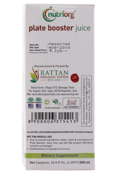 Platelet Booster Juice with natural ingredients -  500ml.