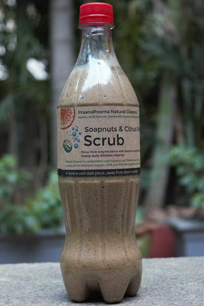 Natural and Skin-Friendly Soapnut and Citrus Bioenzyme Kitchen Scrub, 750ml