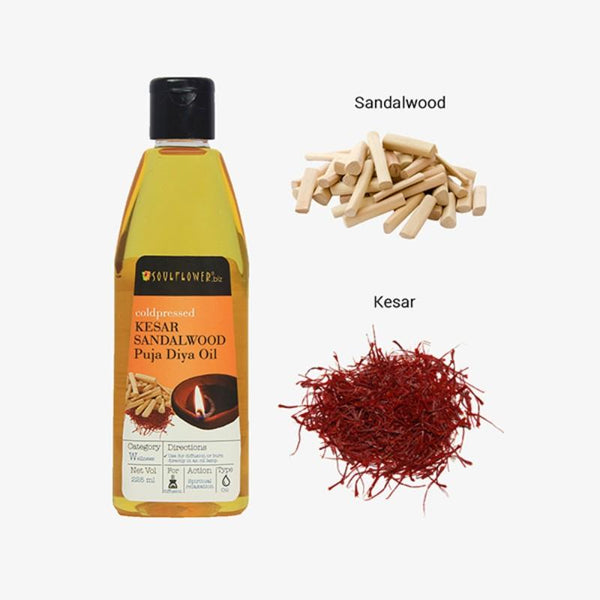 Soulflower Kesar Sandalwood Puja Oil, 225ml