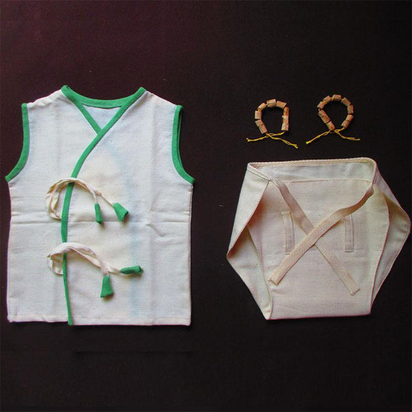 Pure Cotton Handloom Clothes and Accessories Combo For New Born Babies - Box 1 (0-6 Months)