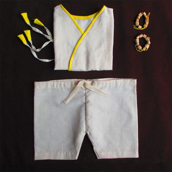Pure Cotton Handloom Clothes And Accessories Combo For Babies - Box 4 (6-12 Months)