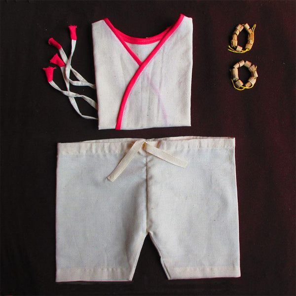 Pure Cotton Handloom Clothes And Accessories Combo For Babies - Box 4 (6-12 Months)