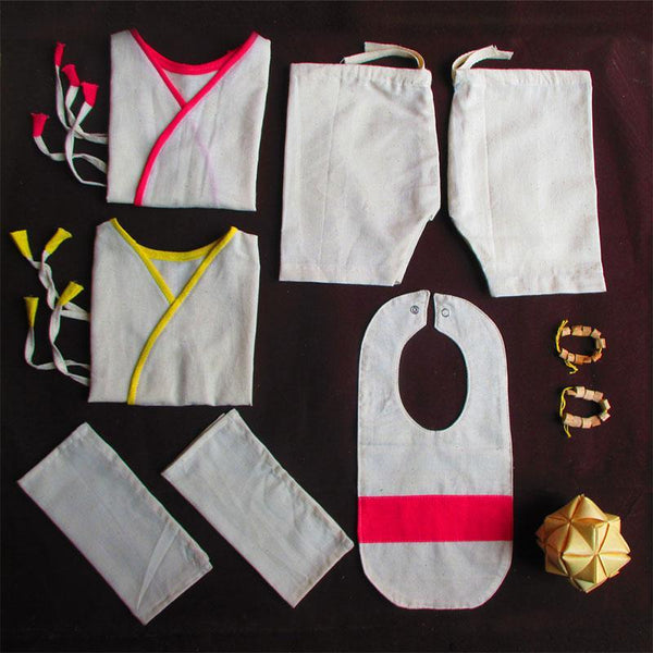 Pure Cotton Handloom Clothes, Toys,  and Accessories Combo For Babies - Box 5 (6-12 Months)