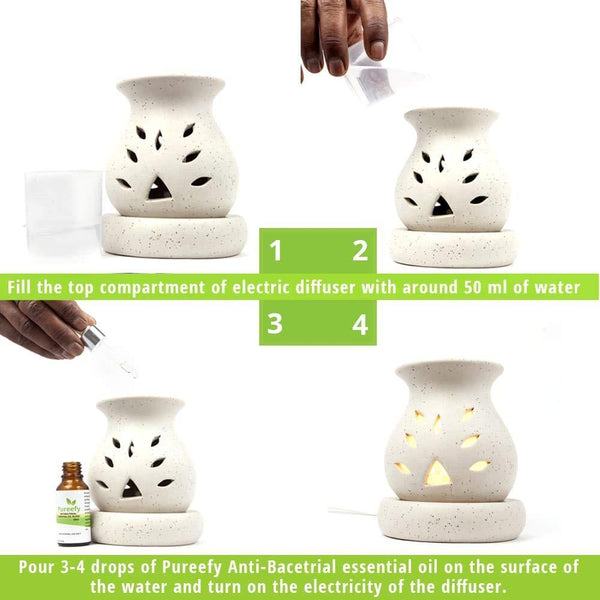 Pureefy Antibacterial Essential Oil Blend (with Electric Diffuser)