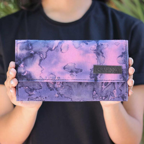 Handcrafted Purple Cloud Wallet