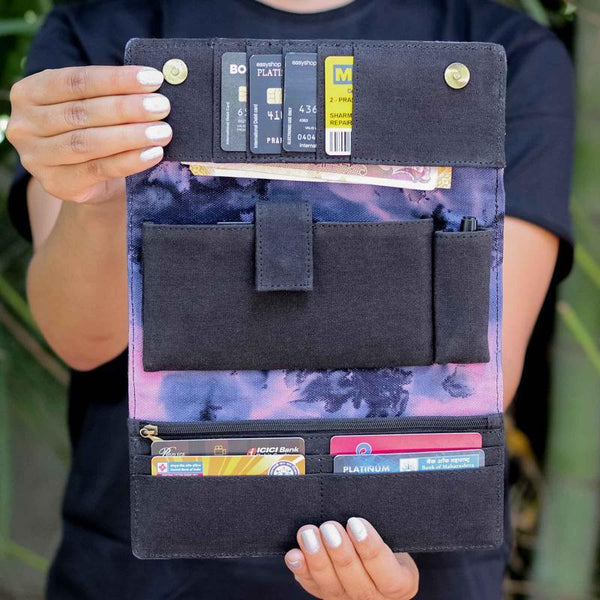 Handcrafted Purple Cloud Wallet