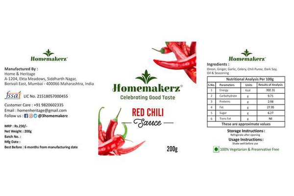 Natural, Preservative-Free Red Chili Sauce