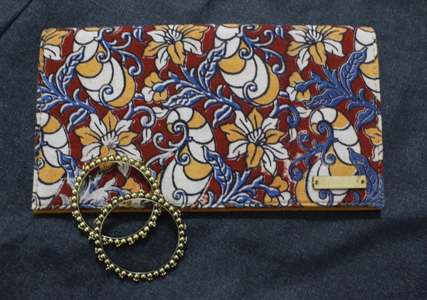 Naturally Dyed Red Kalamkari Clutch